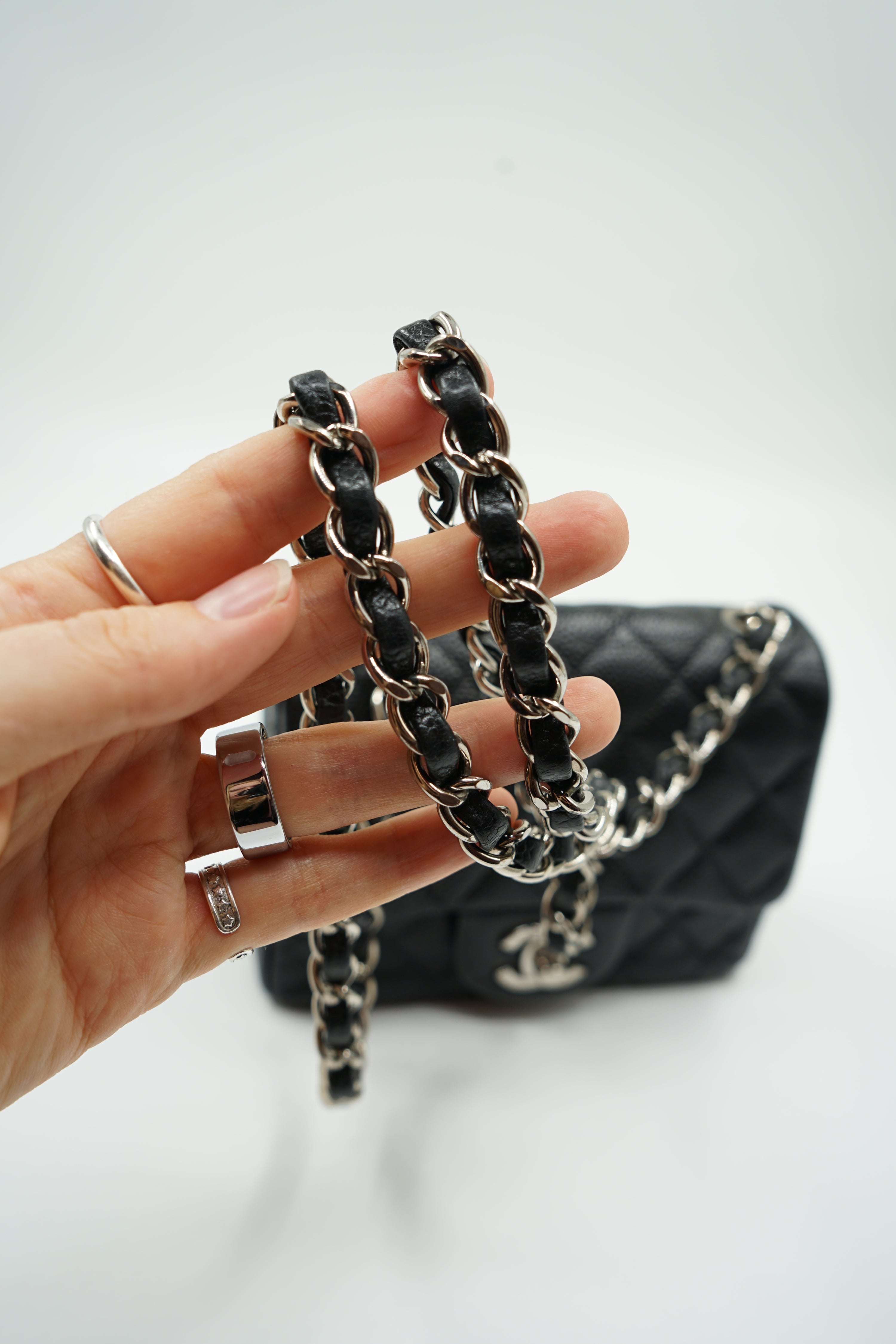 Chanel Mini Square Caviar Black