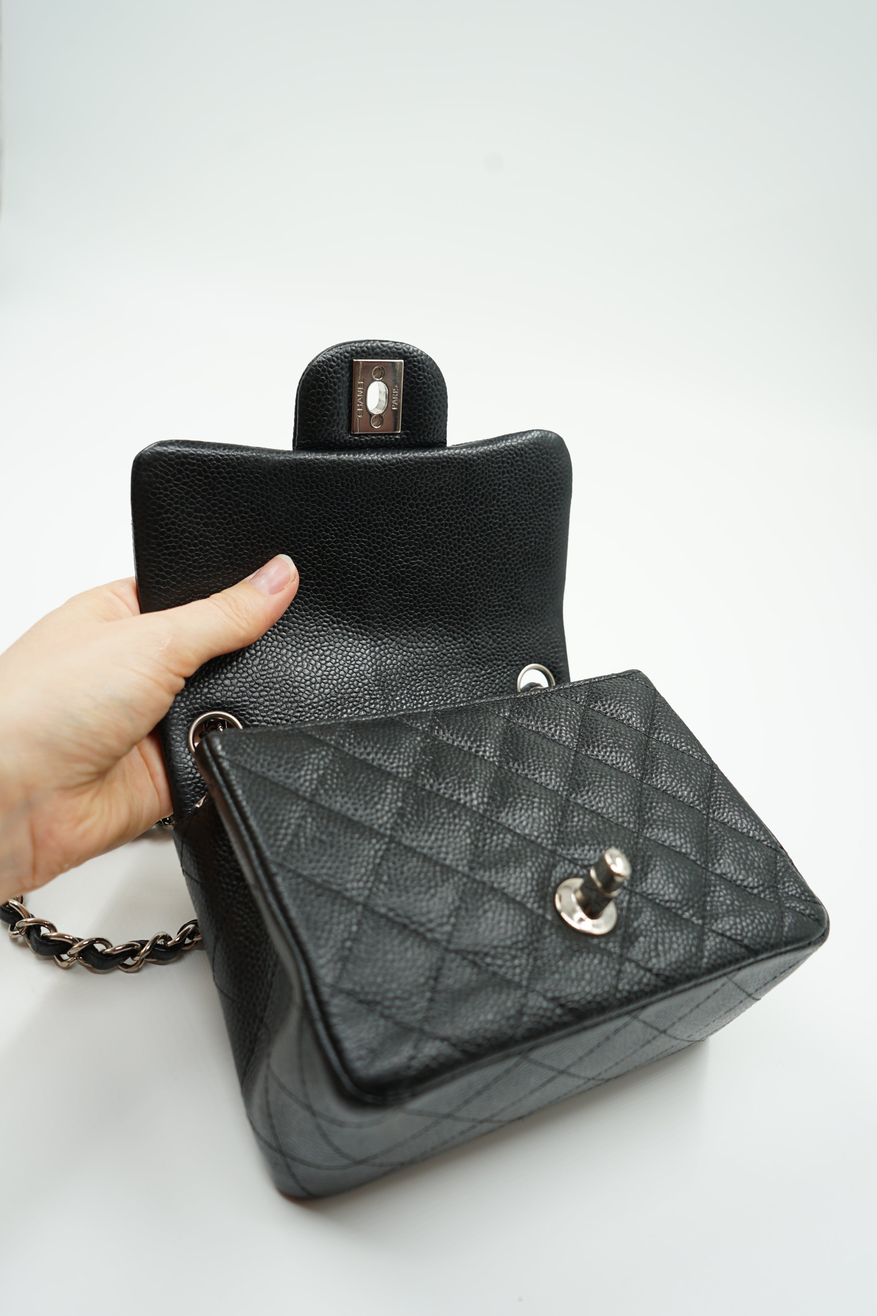 Chanel Mini Square Caviar Black
