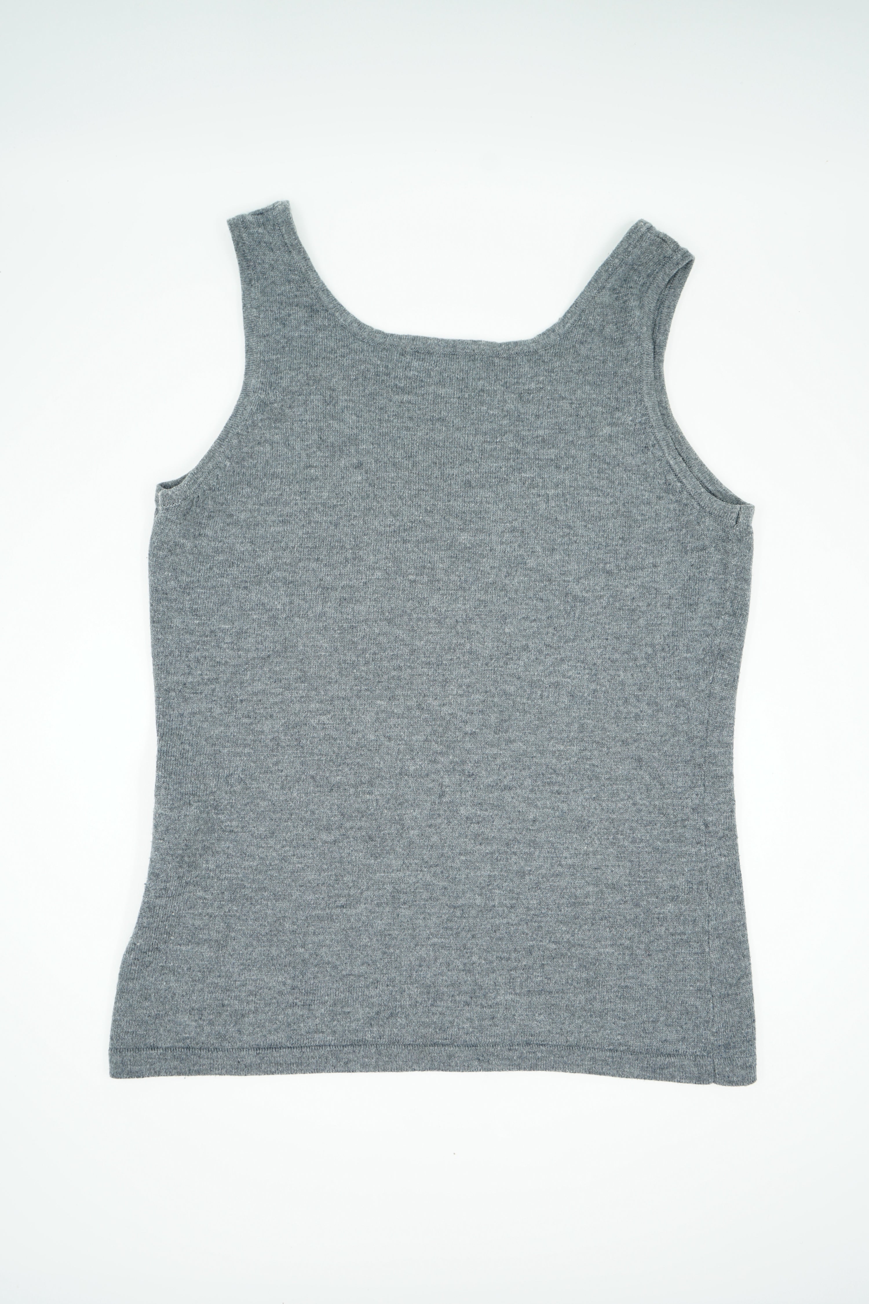 Chanel 2009 Logo Grey Wool Tank Top