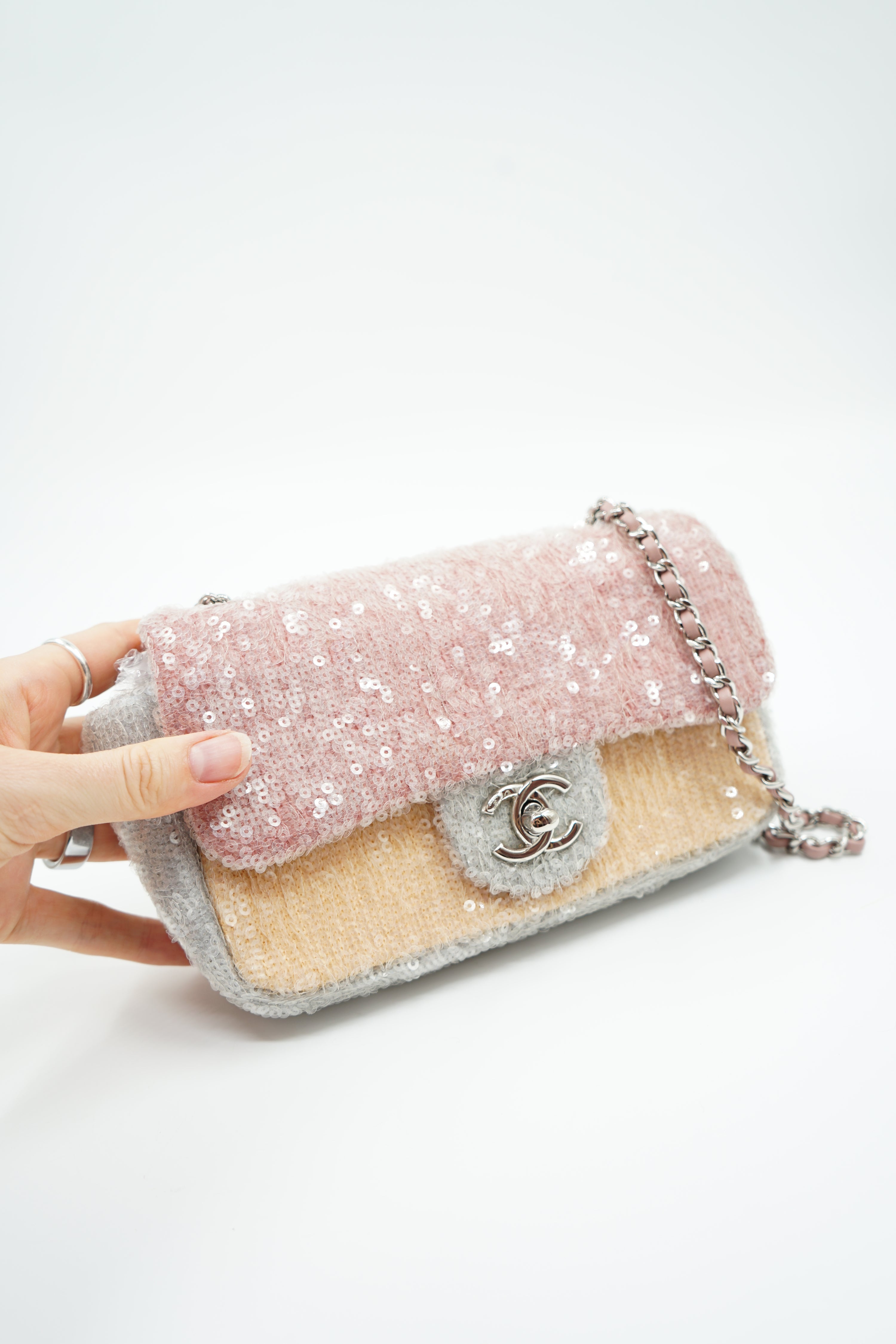 Chanel Waterfall Sequin Tricolor Mini Flap Bag