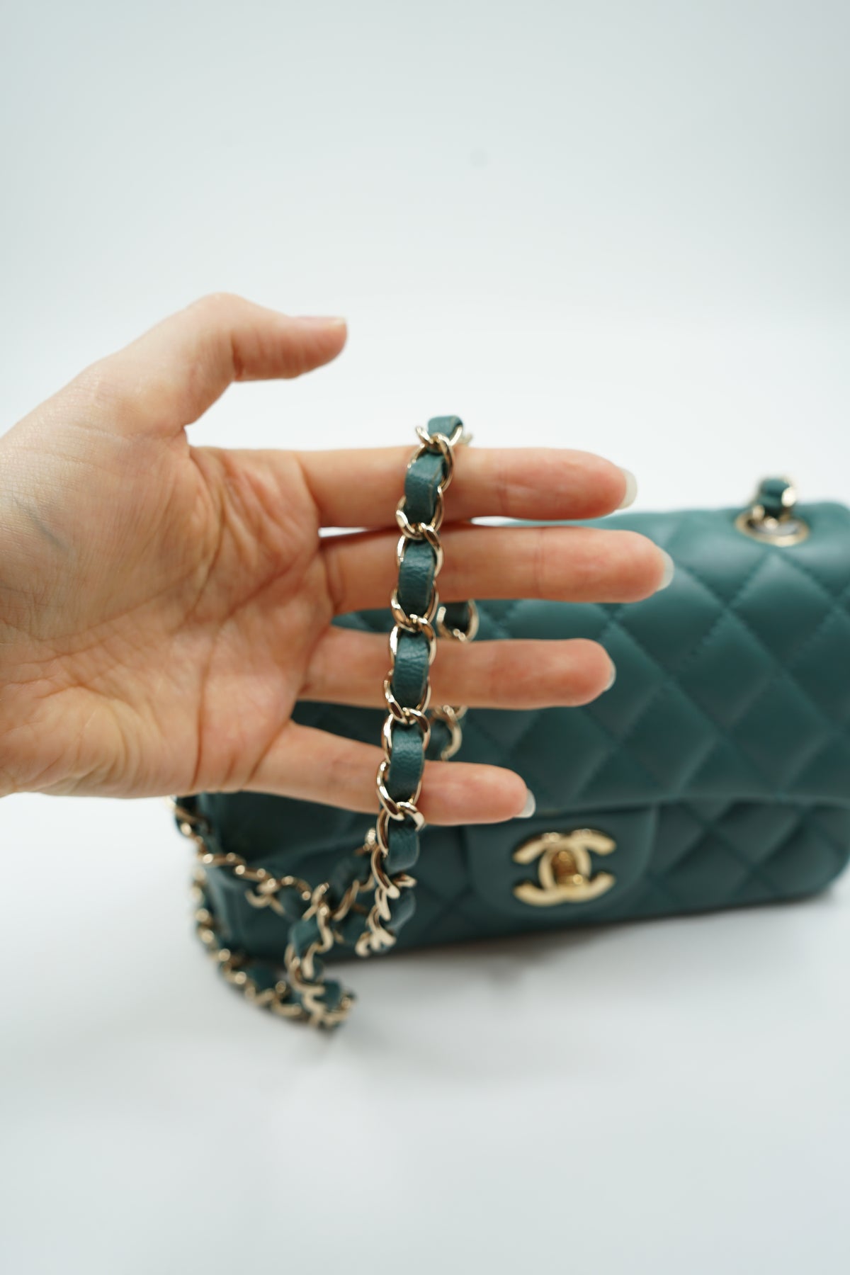 Chanel Mini Rectangular Flap Bag Green