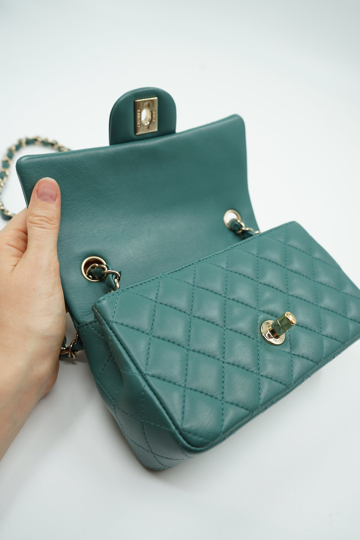 Chanel Mini Rectangular Flap Bag Green