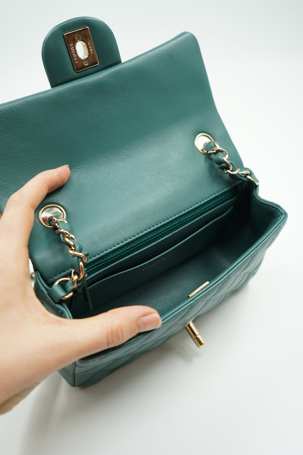 Chanel Mini Rectangular Flap Bag Green