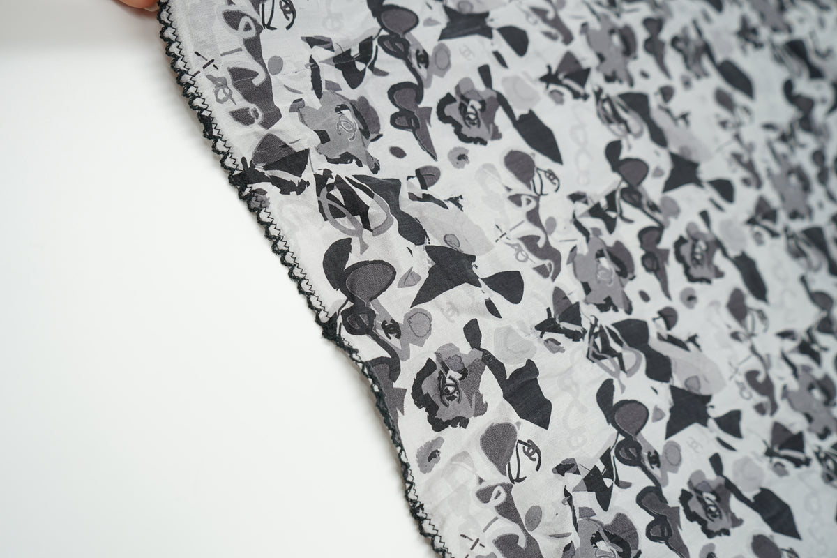 Chanel SS 2005 Logo Printed Silk Top