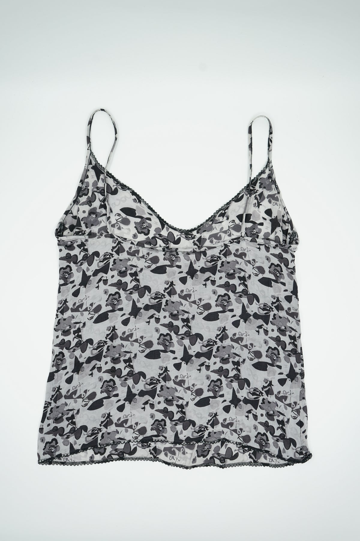 Chanel SS 2005 Logo Printed Silk Top