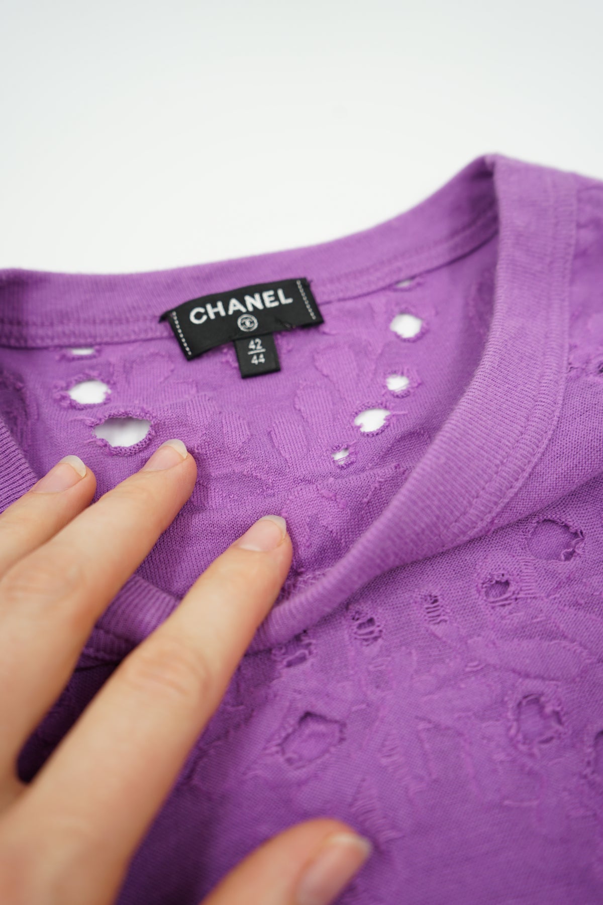 Chanel Perforated Tee Fuchsia