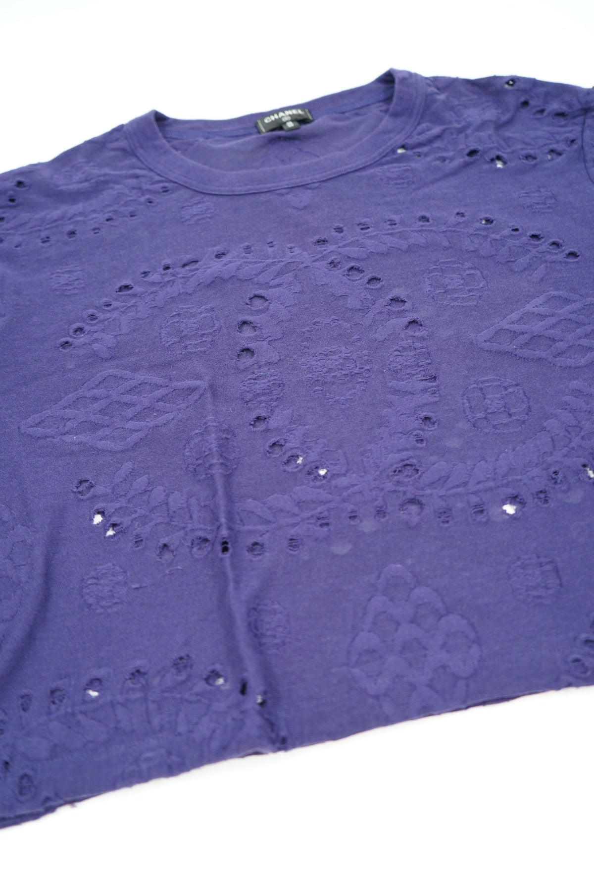 Chanel Perforated Crop Top Purple