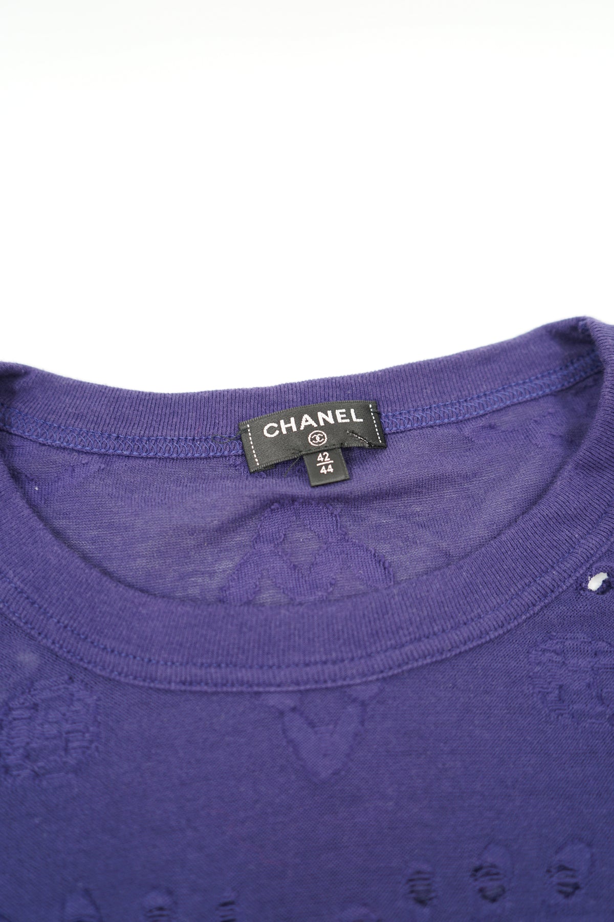 Chanel Perforated Crop Top Purple