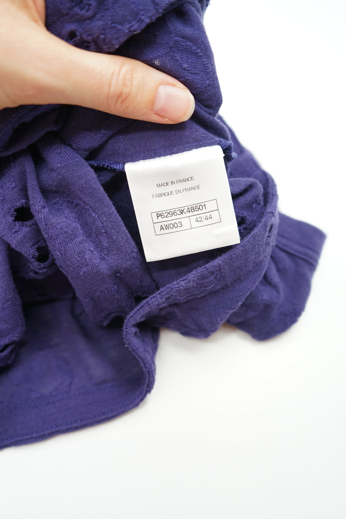 Chanel Perforated Crop Top Purple