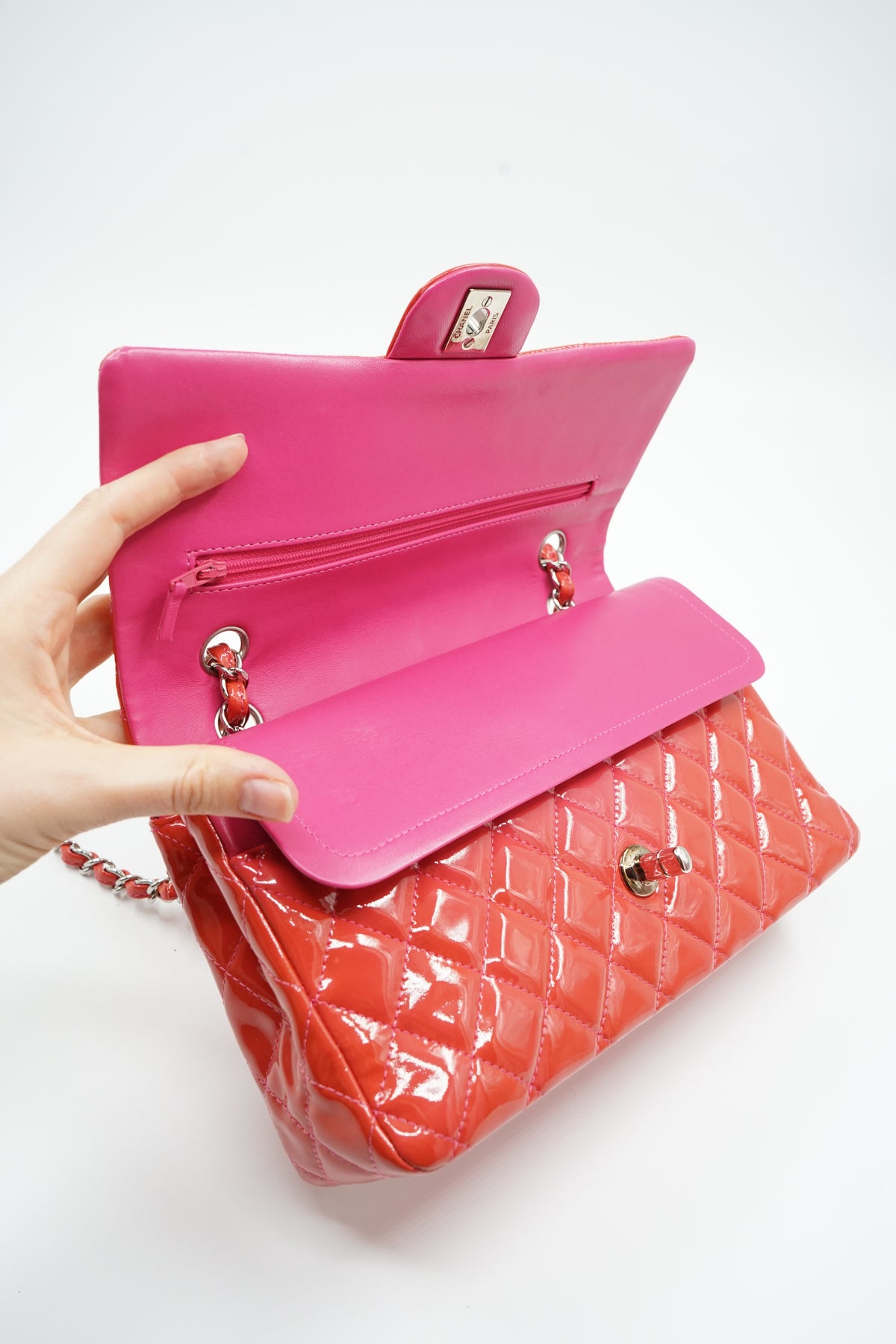 Chanel Medium Patent Leather Double Flap Bag