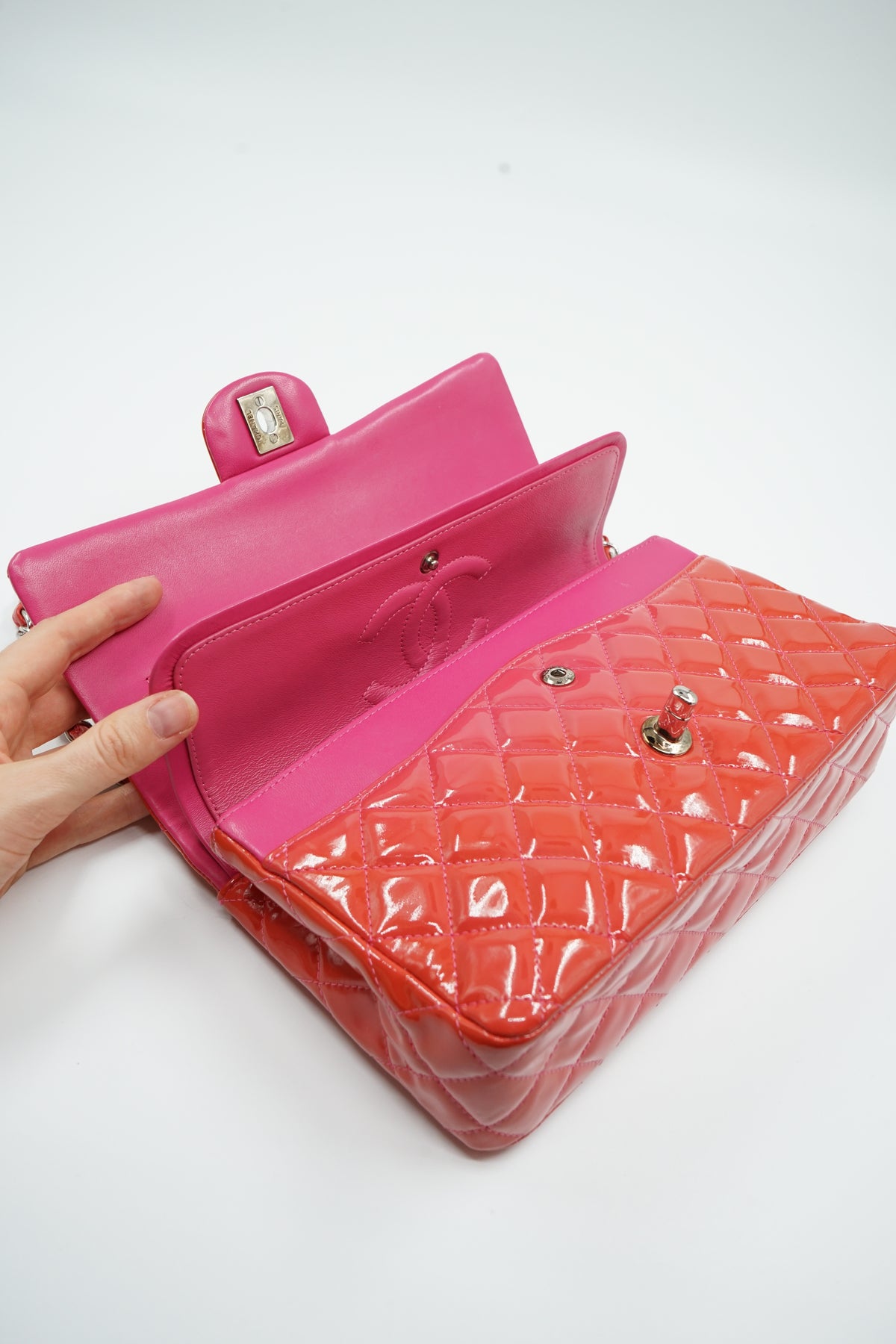 Chanel Medium Patent Leather Double Flap Bag