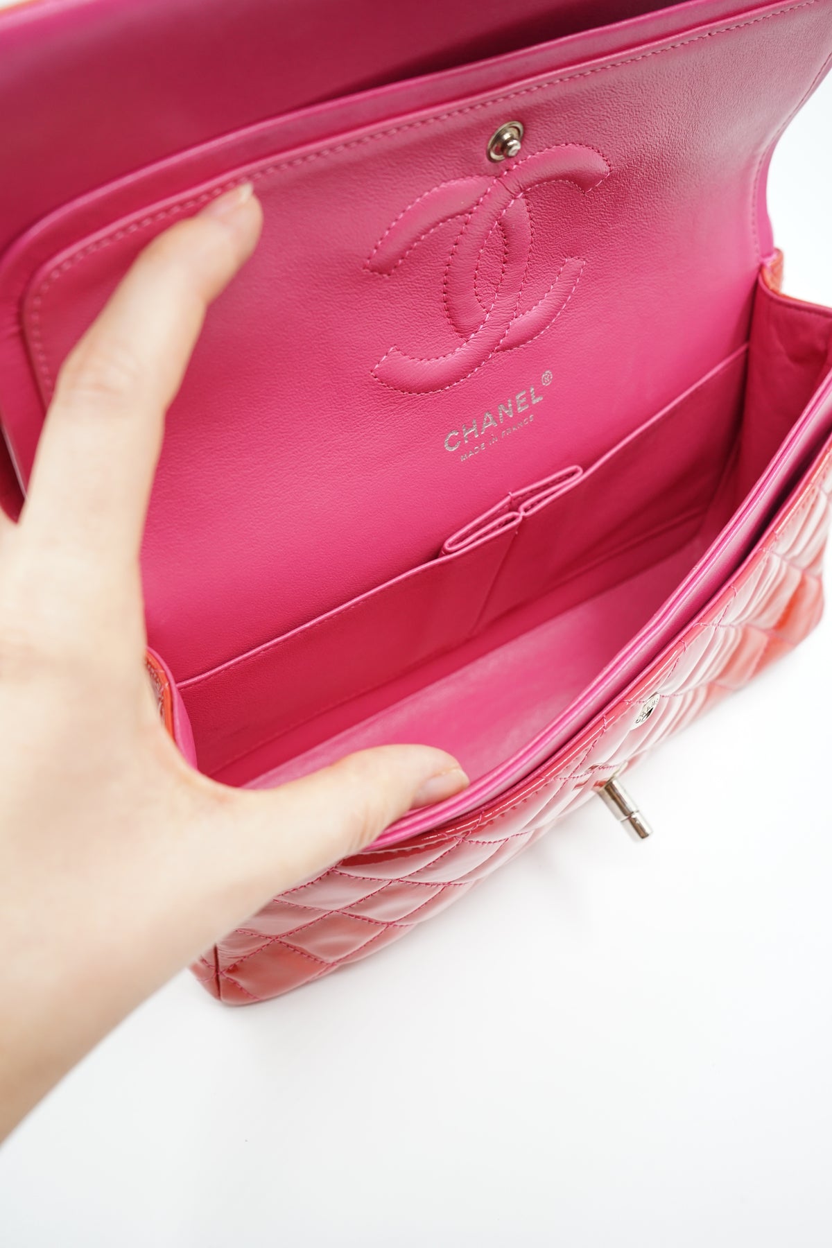 Chanel Medium Patent Leather Double Flap Bag