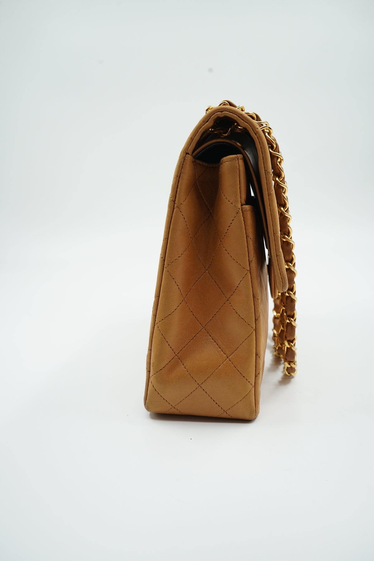 Chanel Medium Tall Double Flap Bag Brown