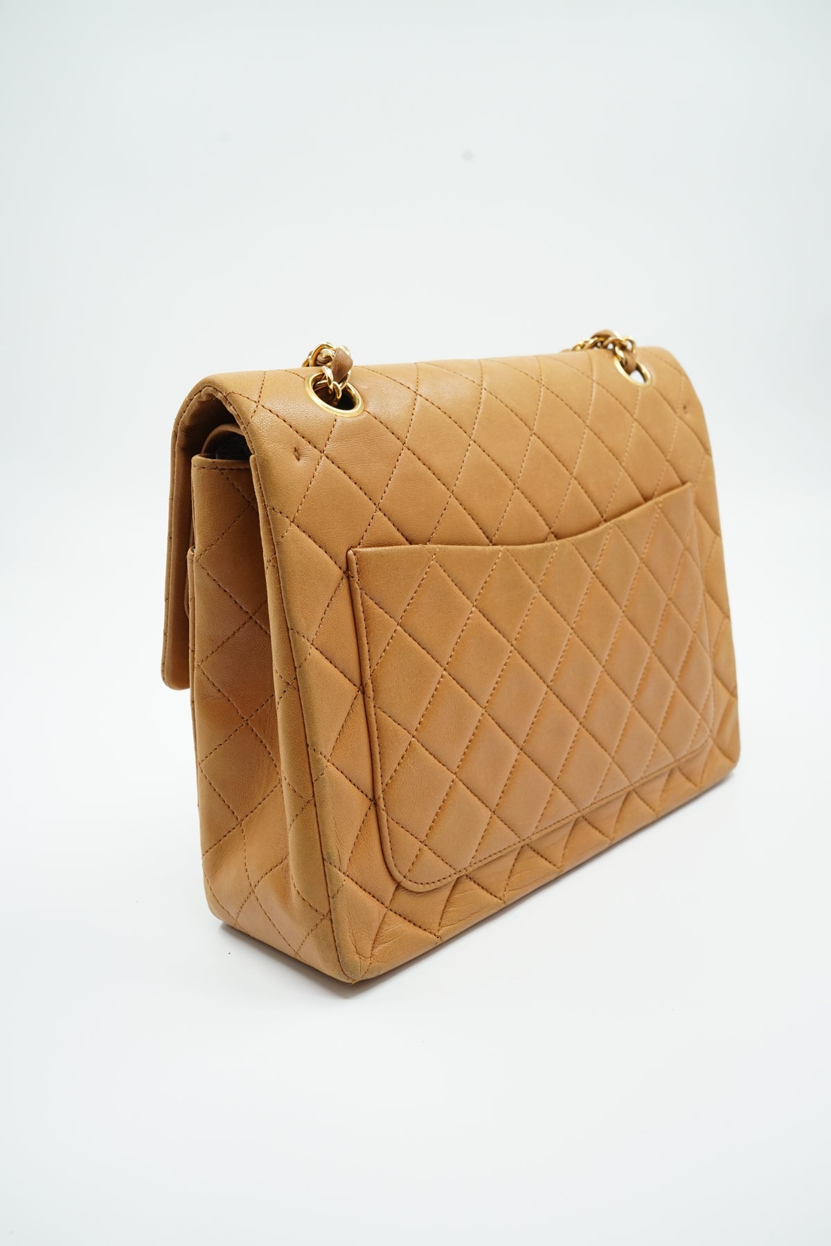 Chanel Medium Tall Double Flap Bag Brown