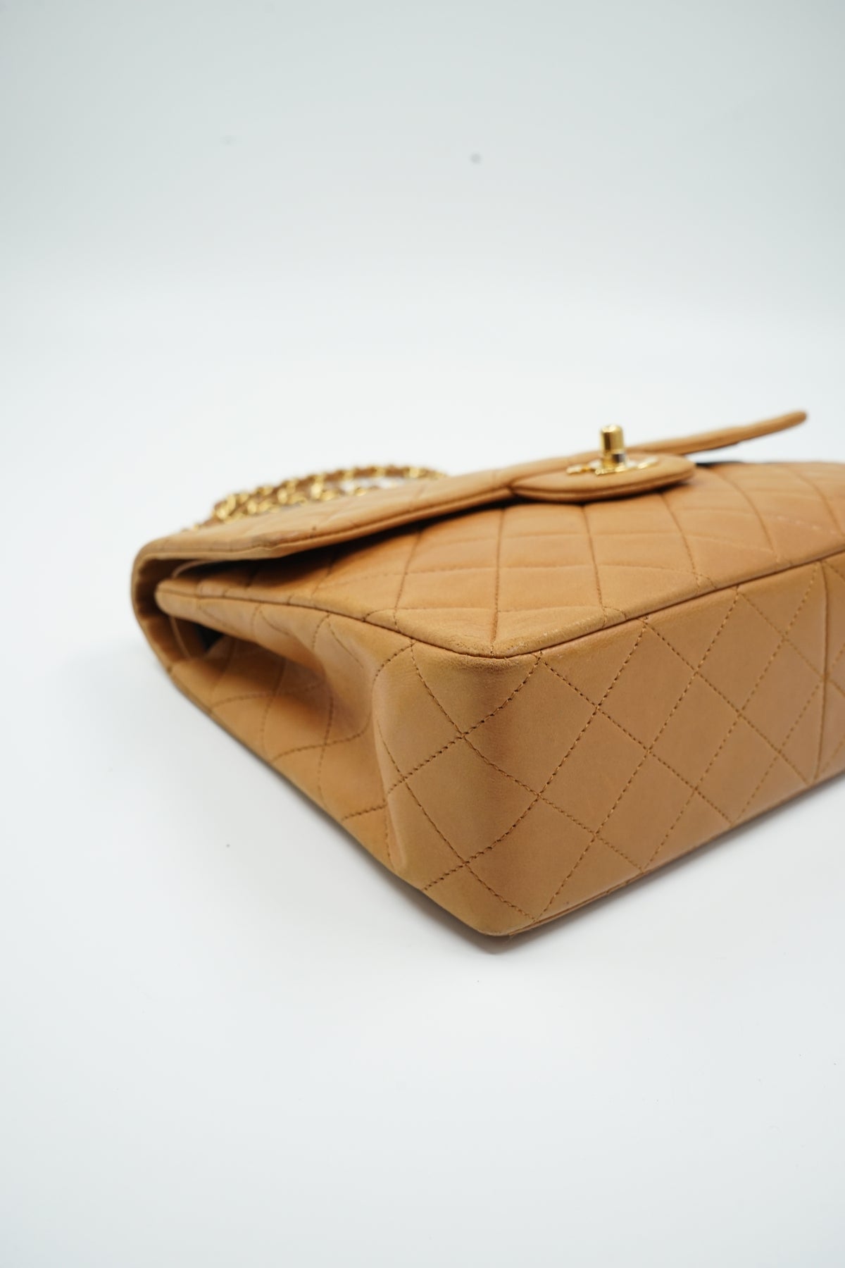 Chanel Medium Tall Double Flap Bag Brown