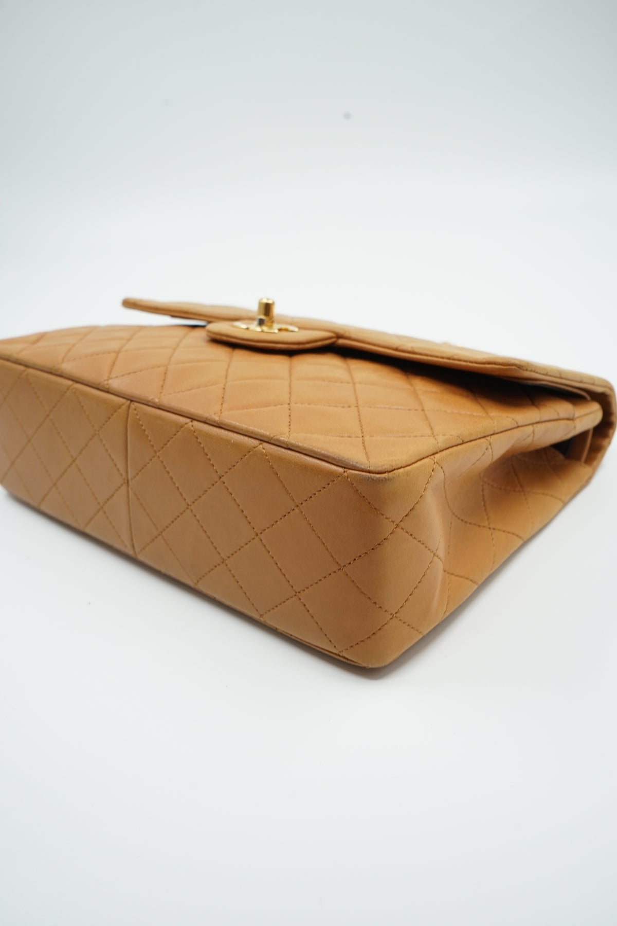 Chanel Medium Tall Double Flap Bag Brown
