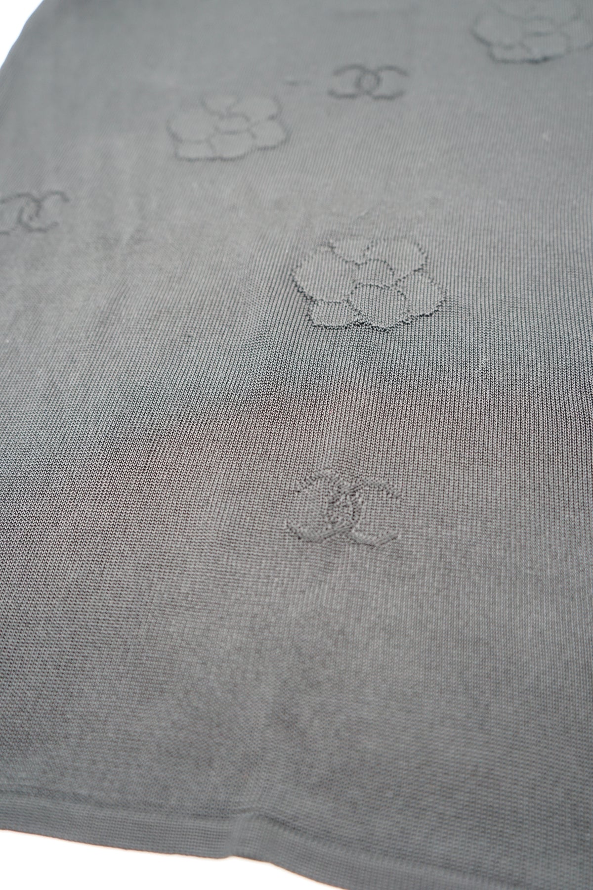 Chanel Knit Mesh CC Camellia Top