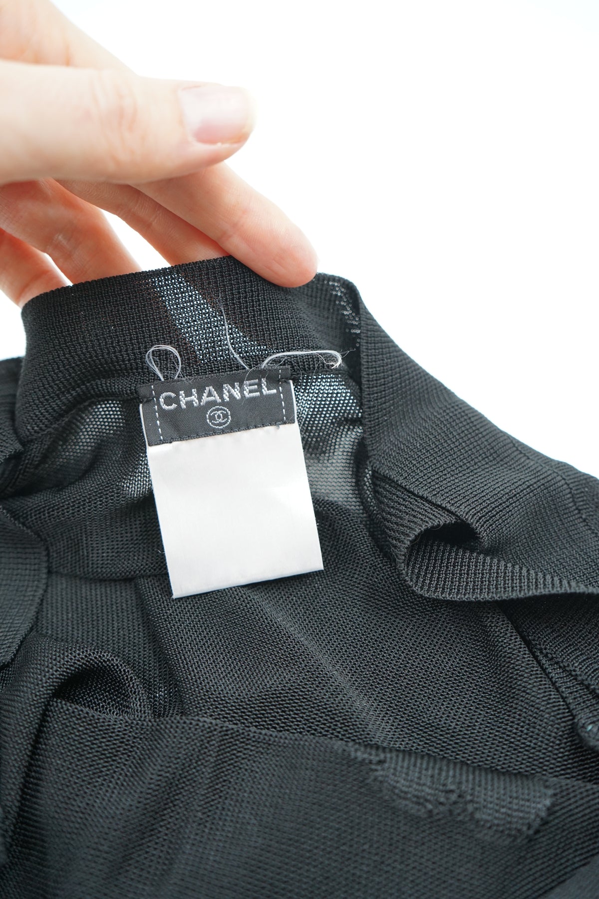 Chanel Knit Mesh CC Camellia Top