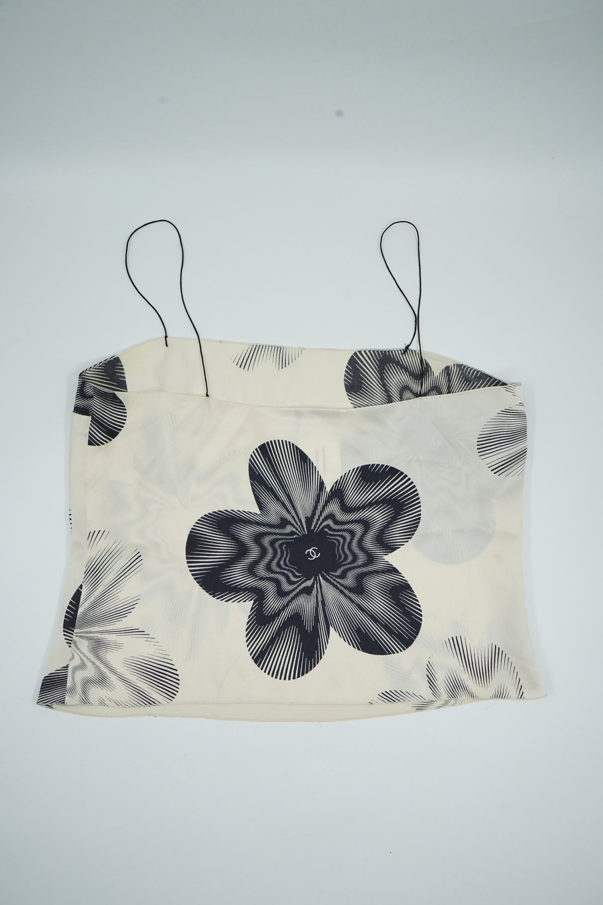 Chanel Silk Cruise 2001 Logo Print Top