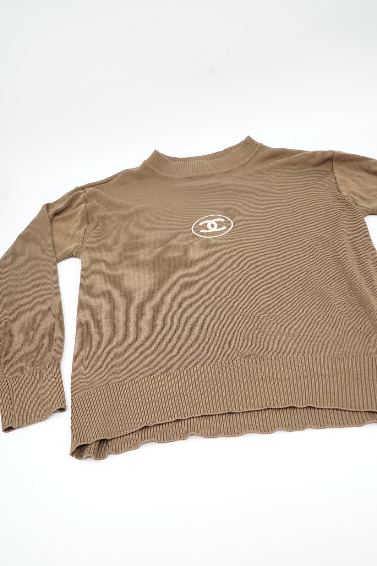 Chanel logo Knit Sweater Brown