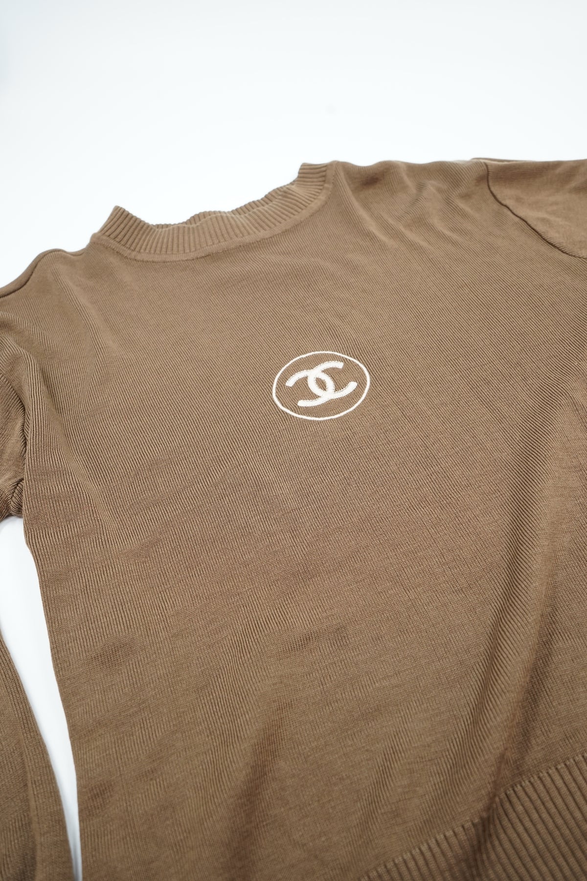 Chanel logo Knit Sweater Brown