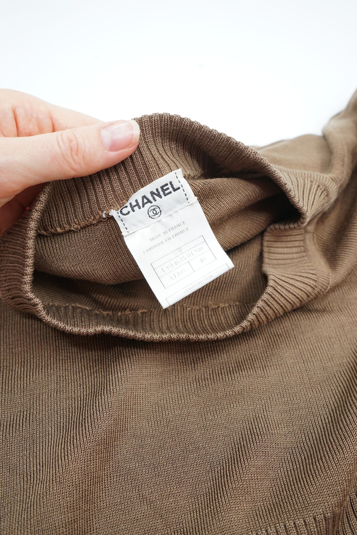 Chanel logo Knit Sweater Brown
