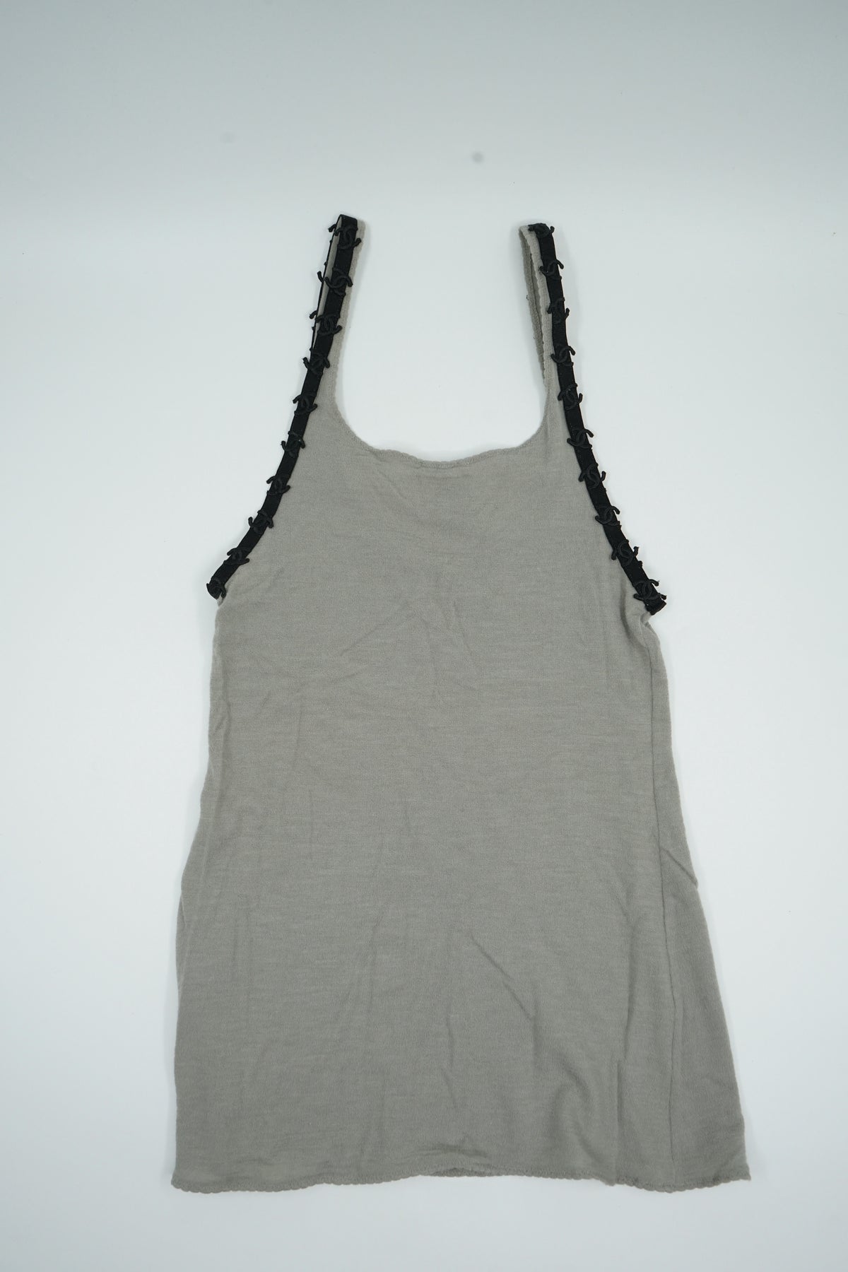 Chanel 2005 Cashmere Grey Logo Tank Top