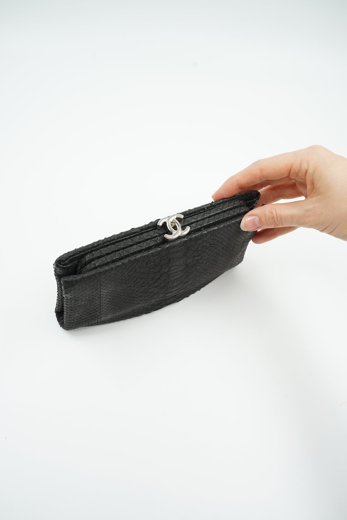 Chanel Python Exotic Leather Clutch