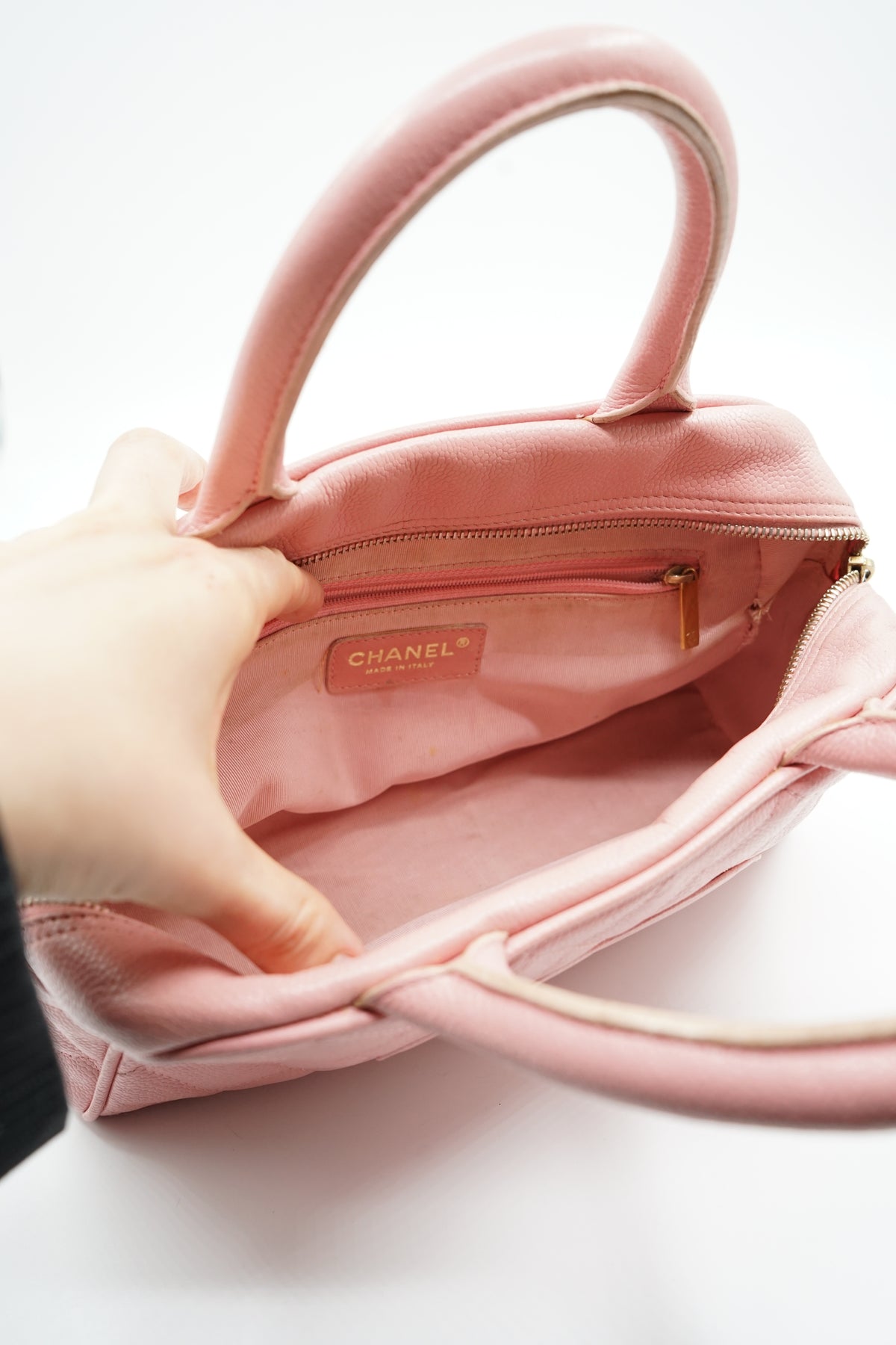 Chanel Caviar Bowling Bag Pink