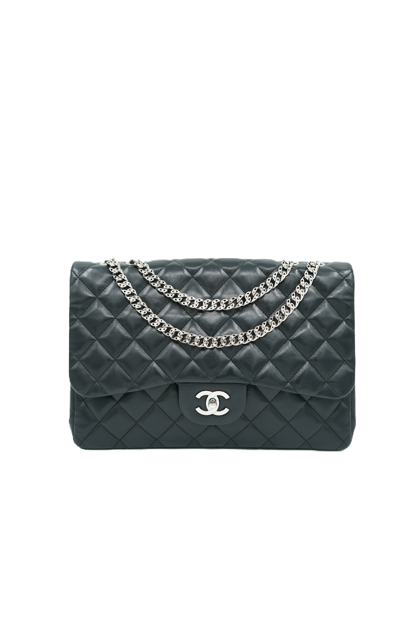 Chanel Black Bijoux Chain Single Flap Bag Jumbo