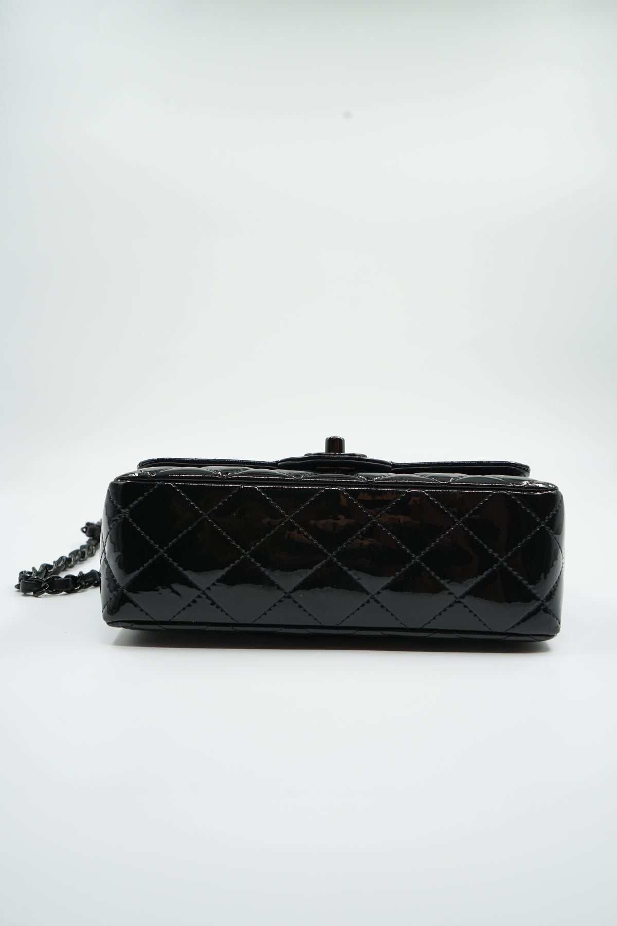Chanel So Black Patent Mini Rectangular Flap Bag
