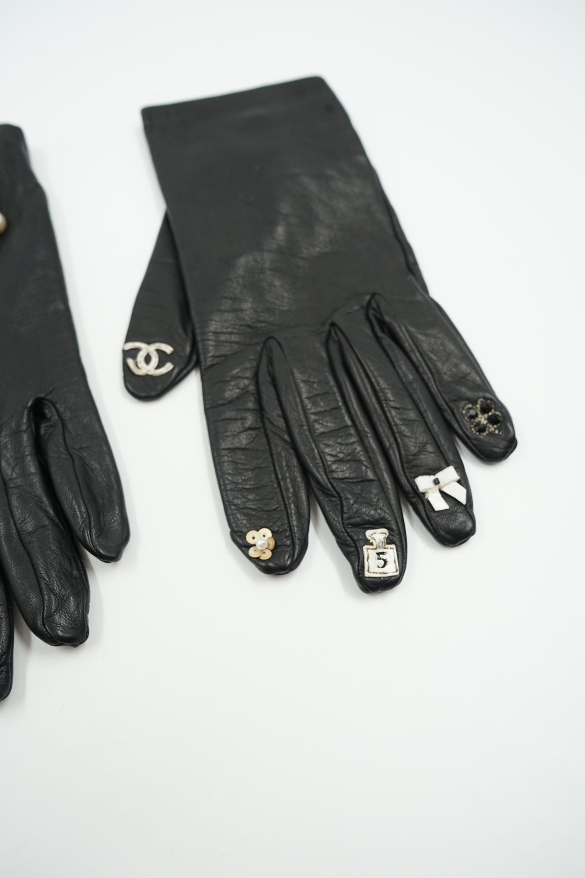 Chanel Embellished Finger Gloves