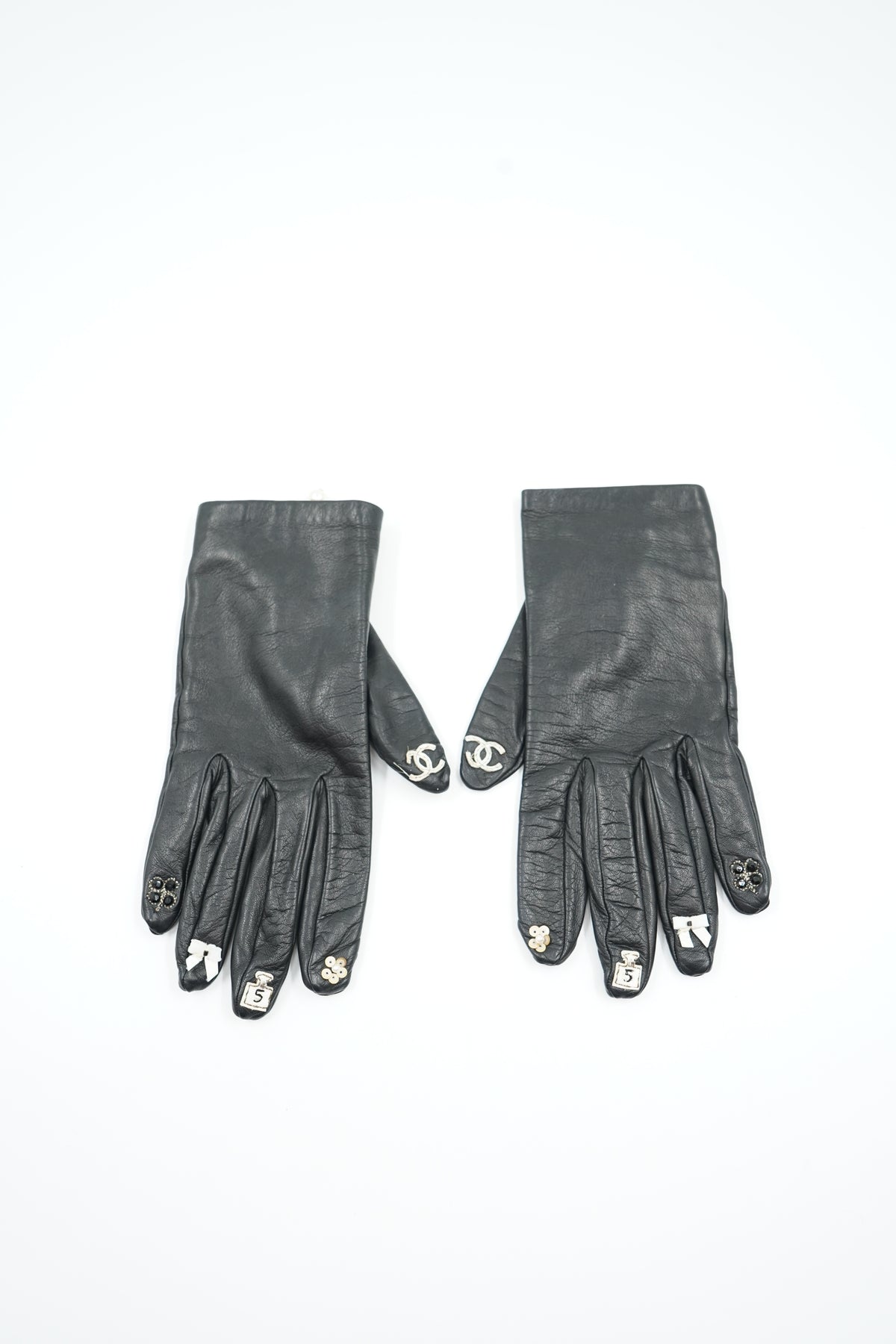 Chanel Embellished Finger Gloves