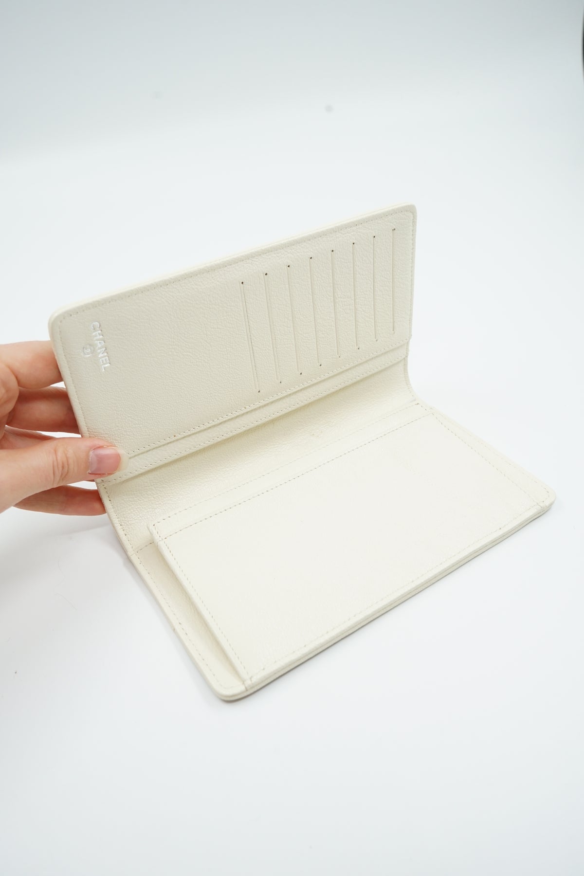 Chanel Fold Wallet Silver