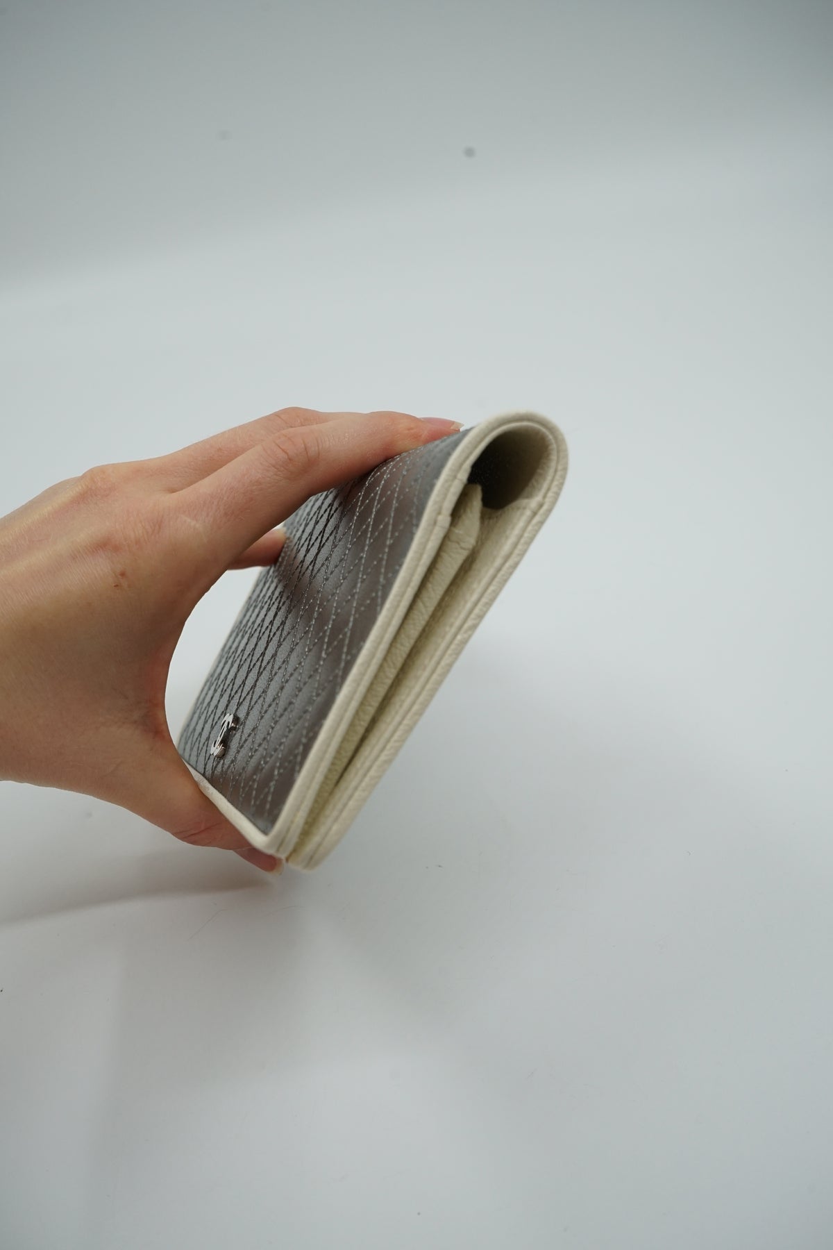 Chanel Fold Wallet Silver