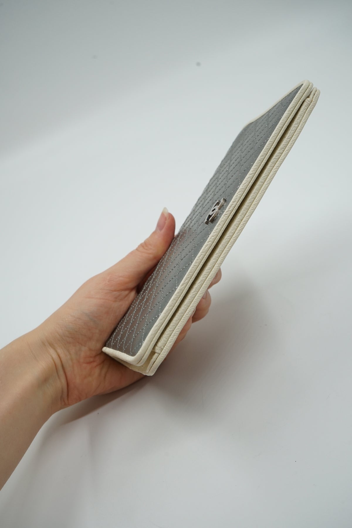 Chanel Fold Wallet Silver