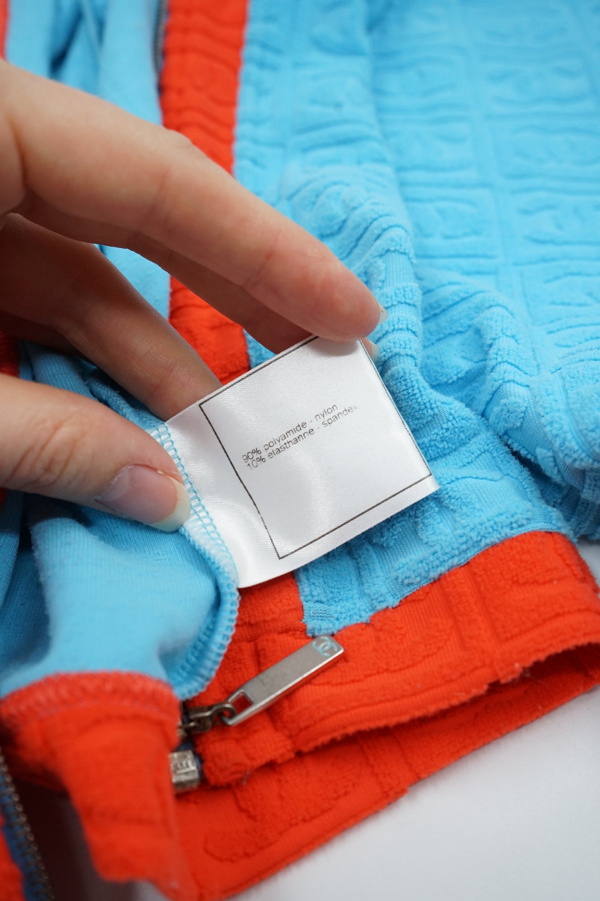 Chanel 2002 Terrycloth Zip Up Logo Jacket