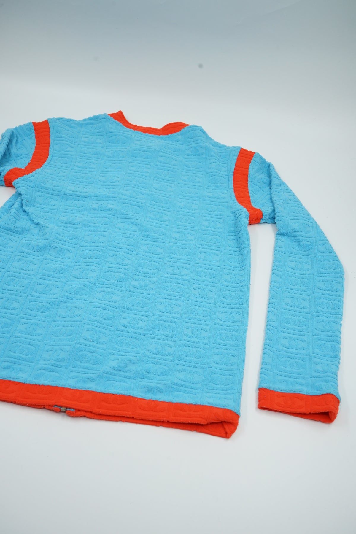 Chanel 2002 Terrycloth Zip Up Logo Jacket