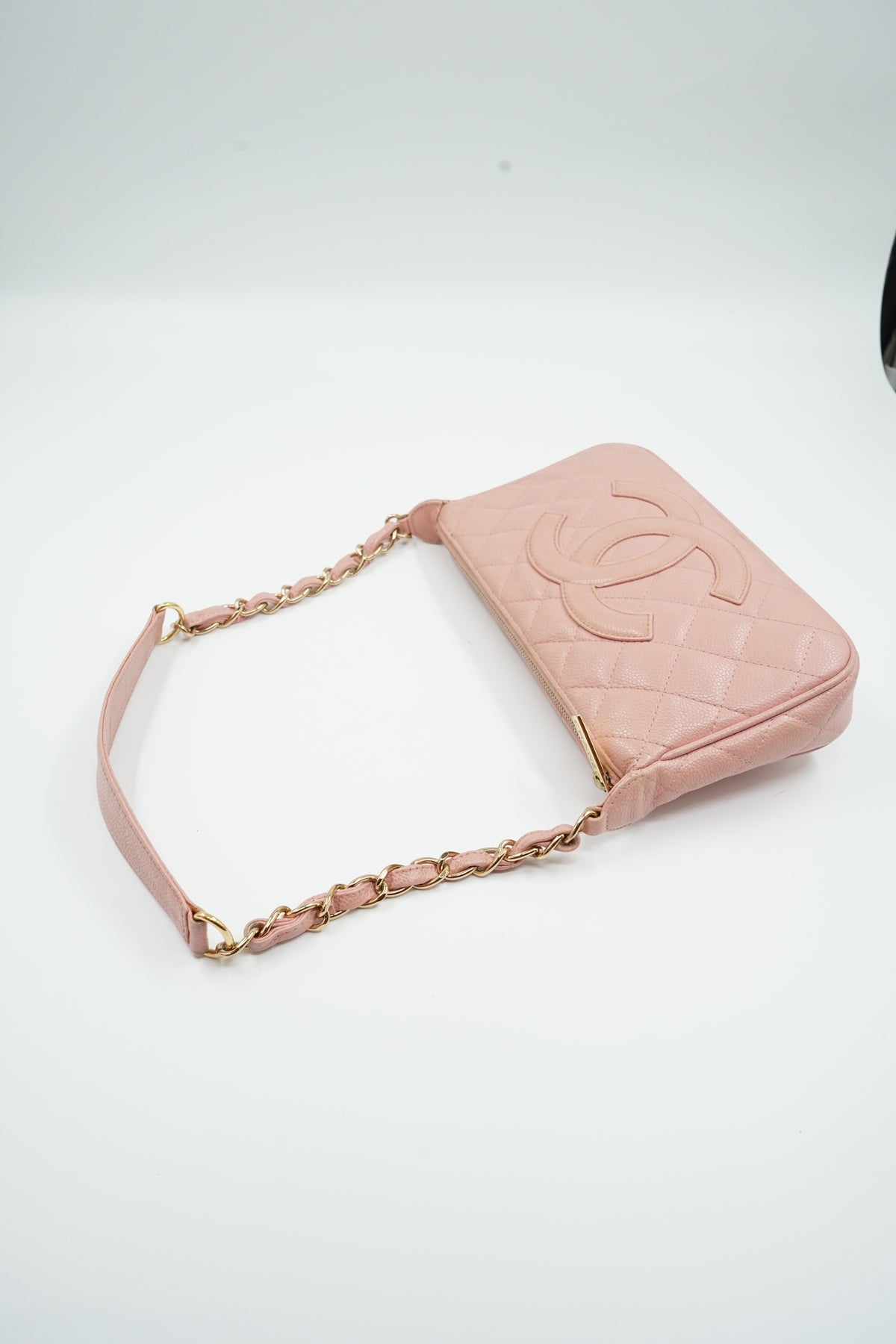 Chanel Pink Caviar Pochette Shoulder Bag