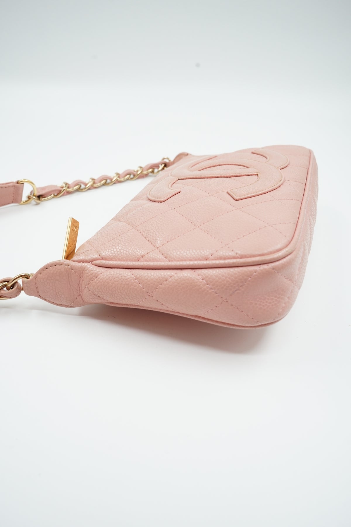 Chanel Pink Caviar Pochette Shoulder Bag