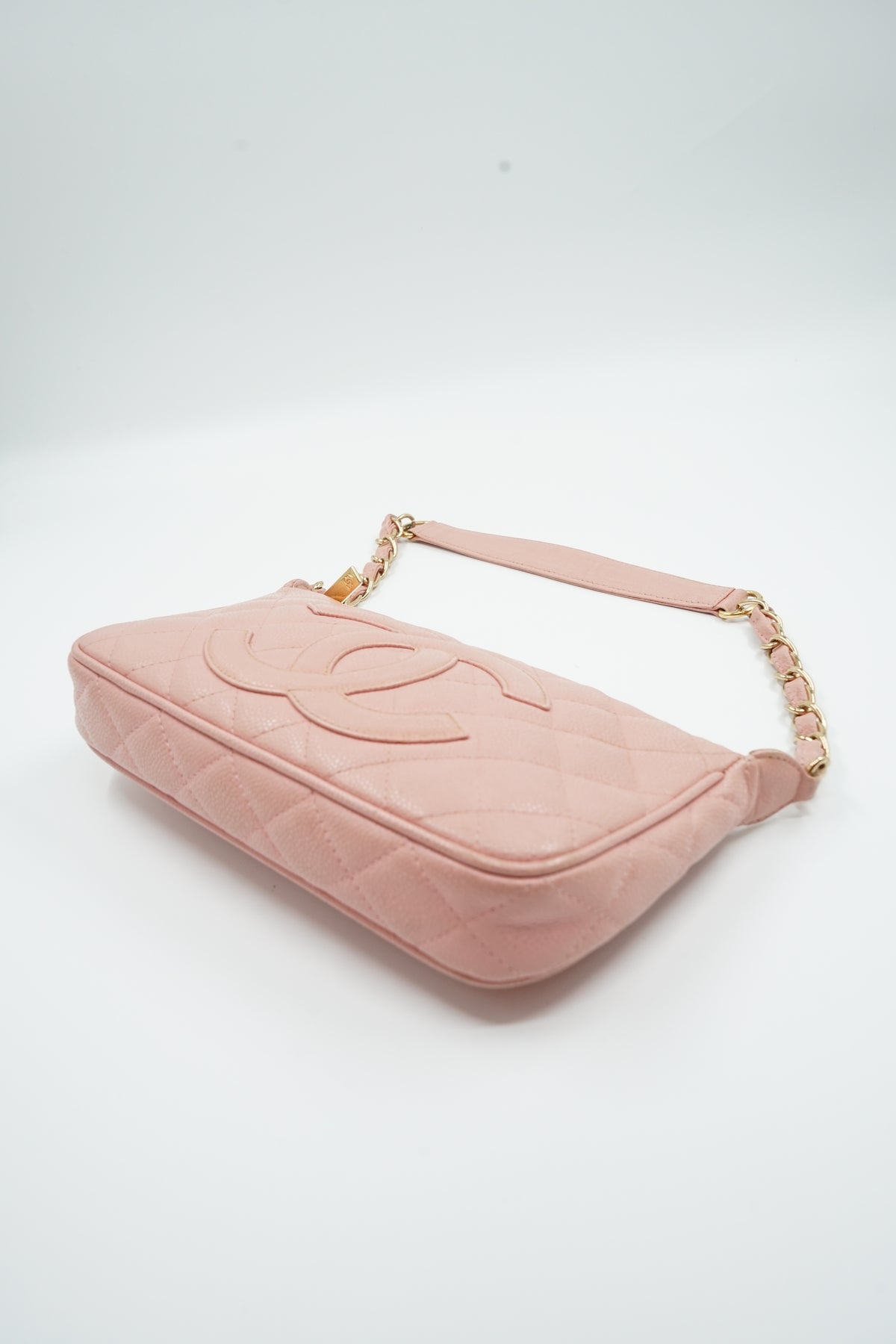 Chanel Pink Caviar Pochette Shoulder Bag