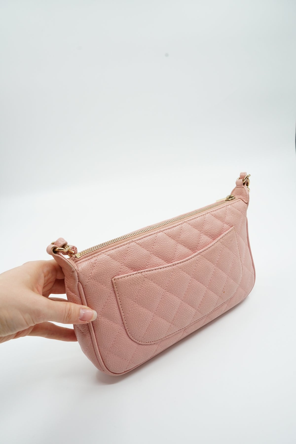 Chanel Pink Caviar Pochette Shoulder Bag