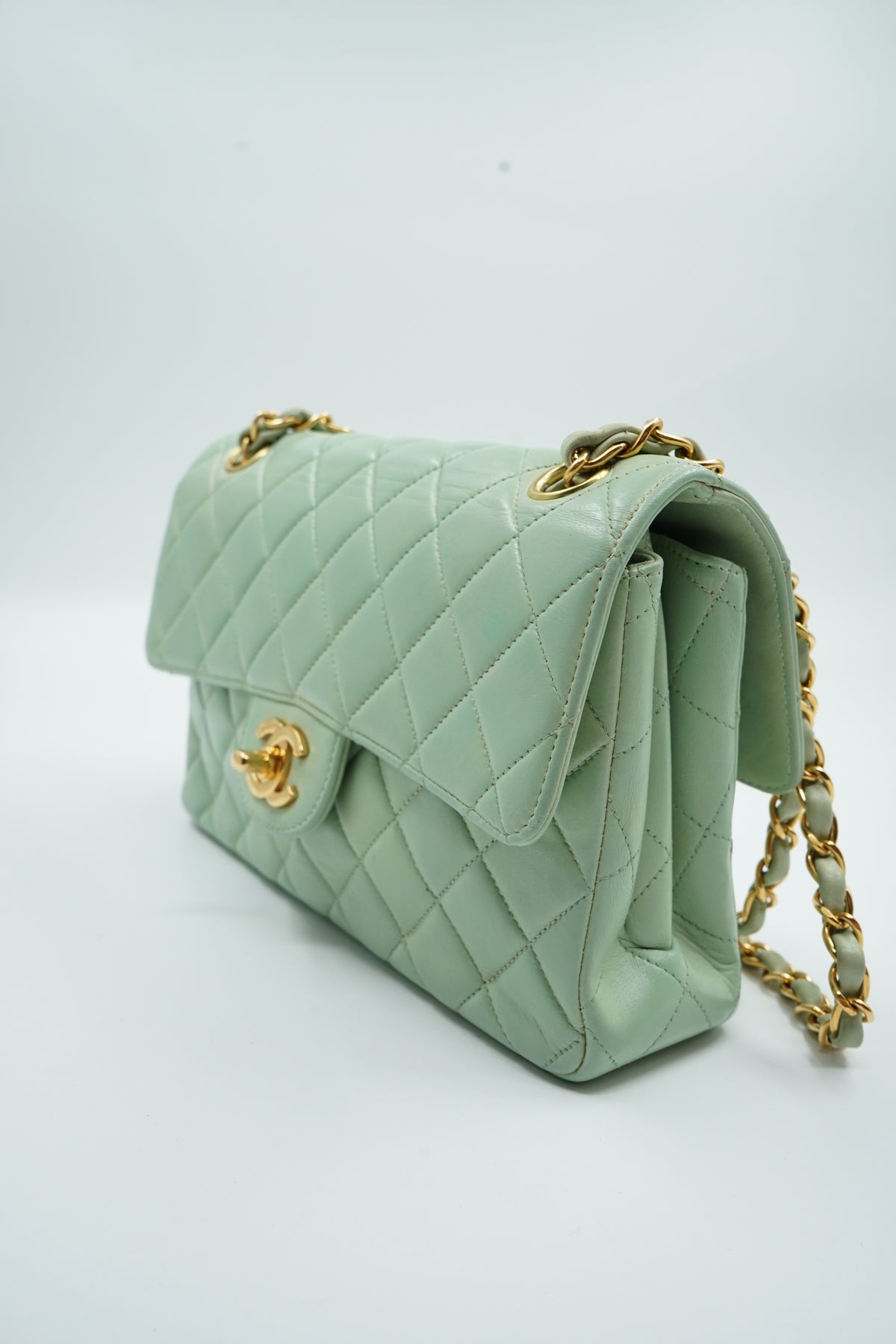 Chanel Small Double Sided Flap Bag Sage Green