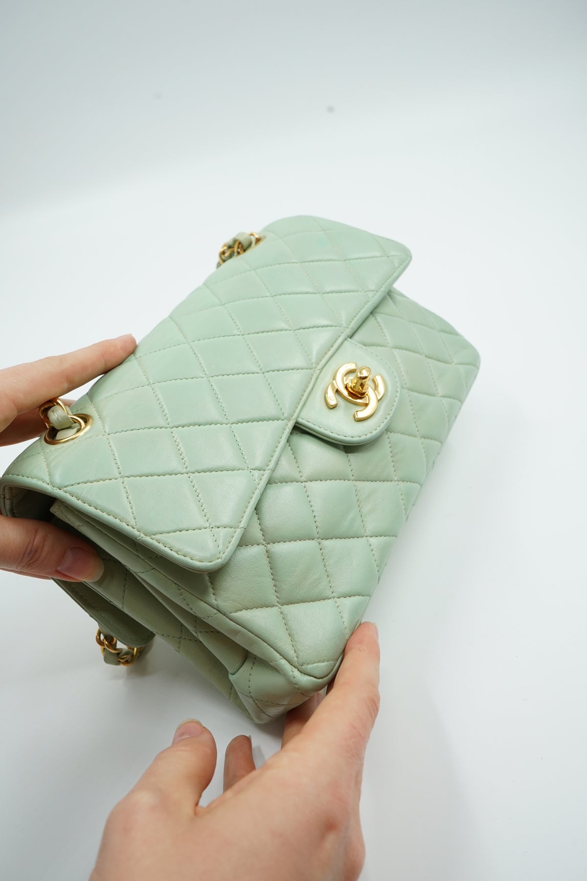 Chanel Small Double Sided Flap Bag Sage Green