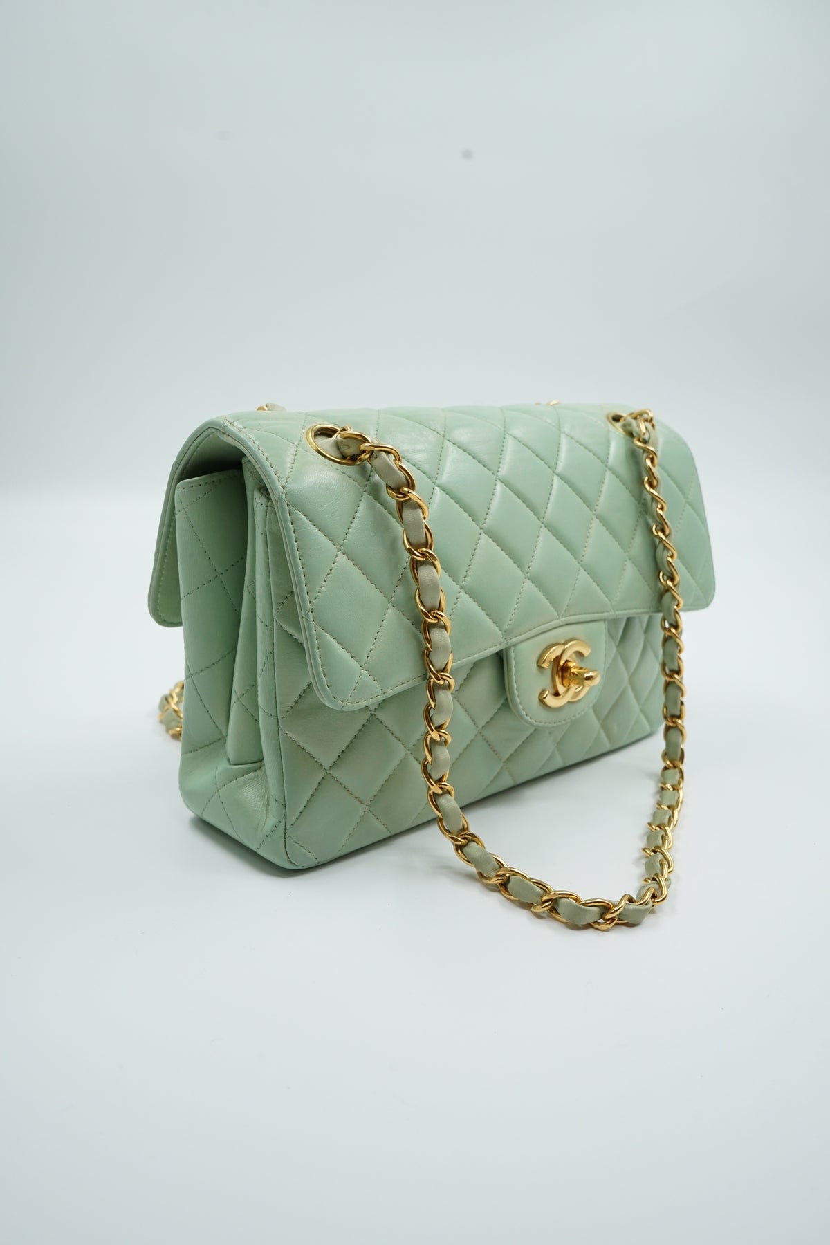 Chanel Small Double Sided Flap Bag Sage Green