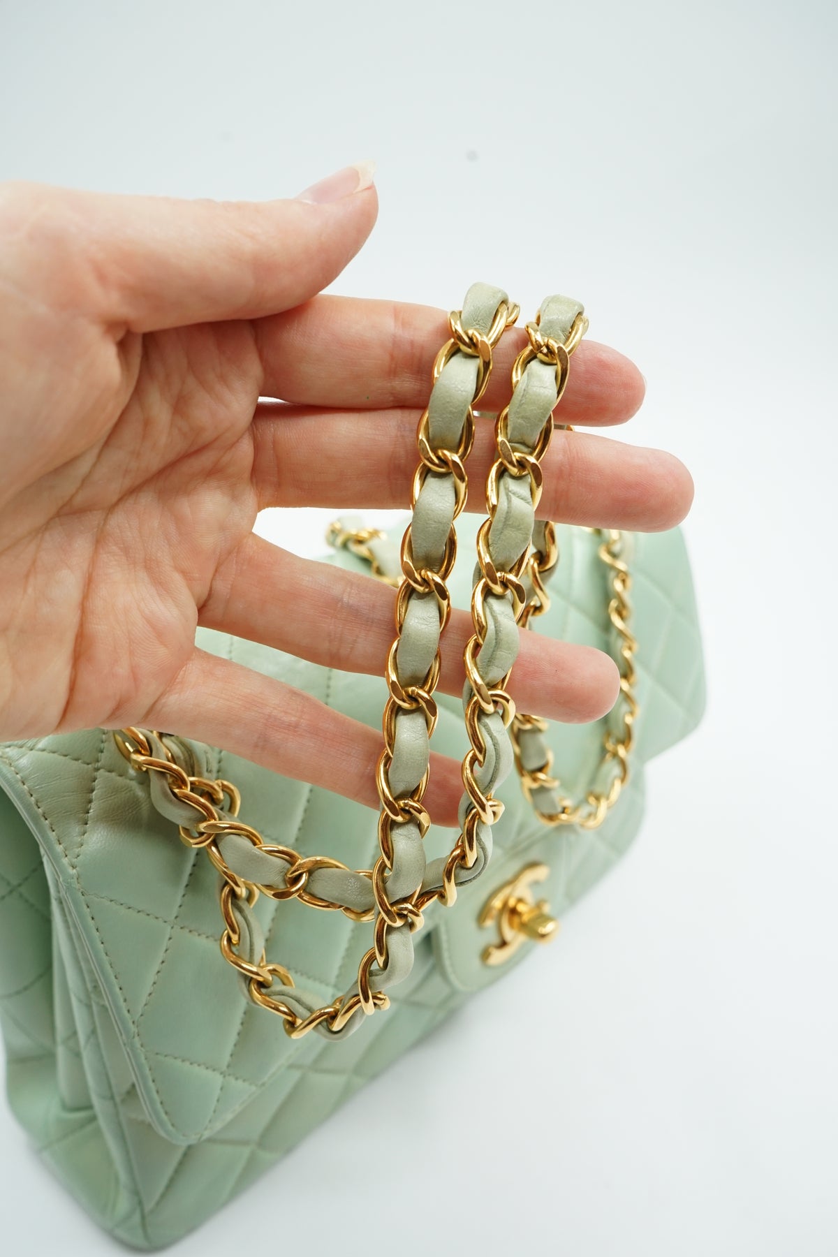 Chanel Small Double Sided Flap Bag Sage Green