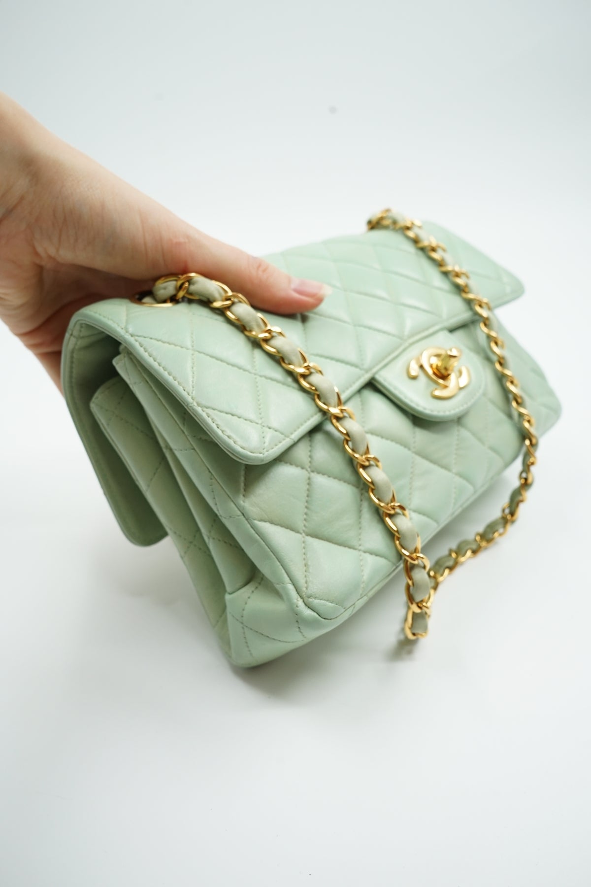 Chanel Small Double Sided Flap Bag Sage Green