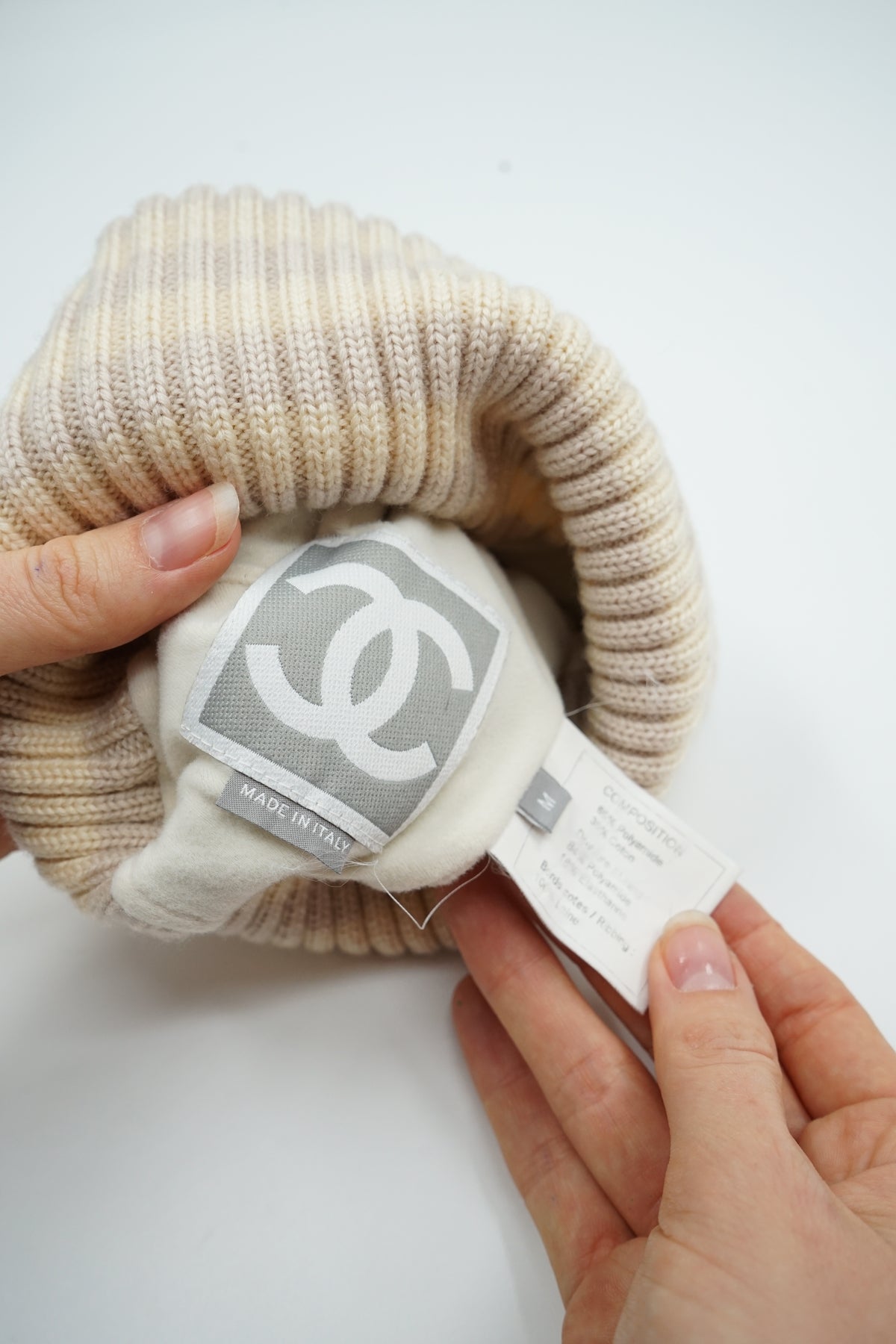 Chanel 2001 Logo Pom Pom Beanie Hat