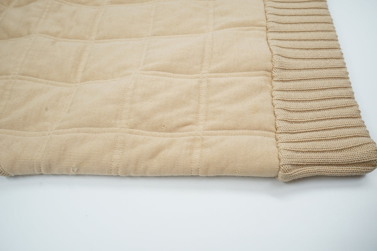 Chanel 2001 Knit Padded Quilted Vest Beige