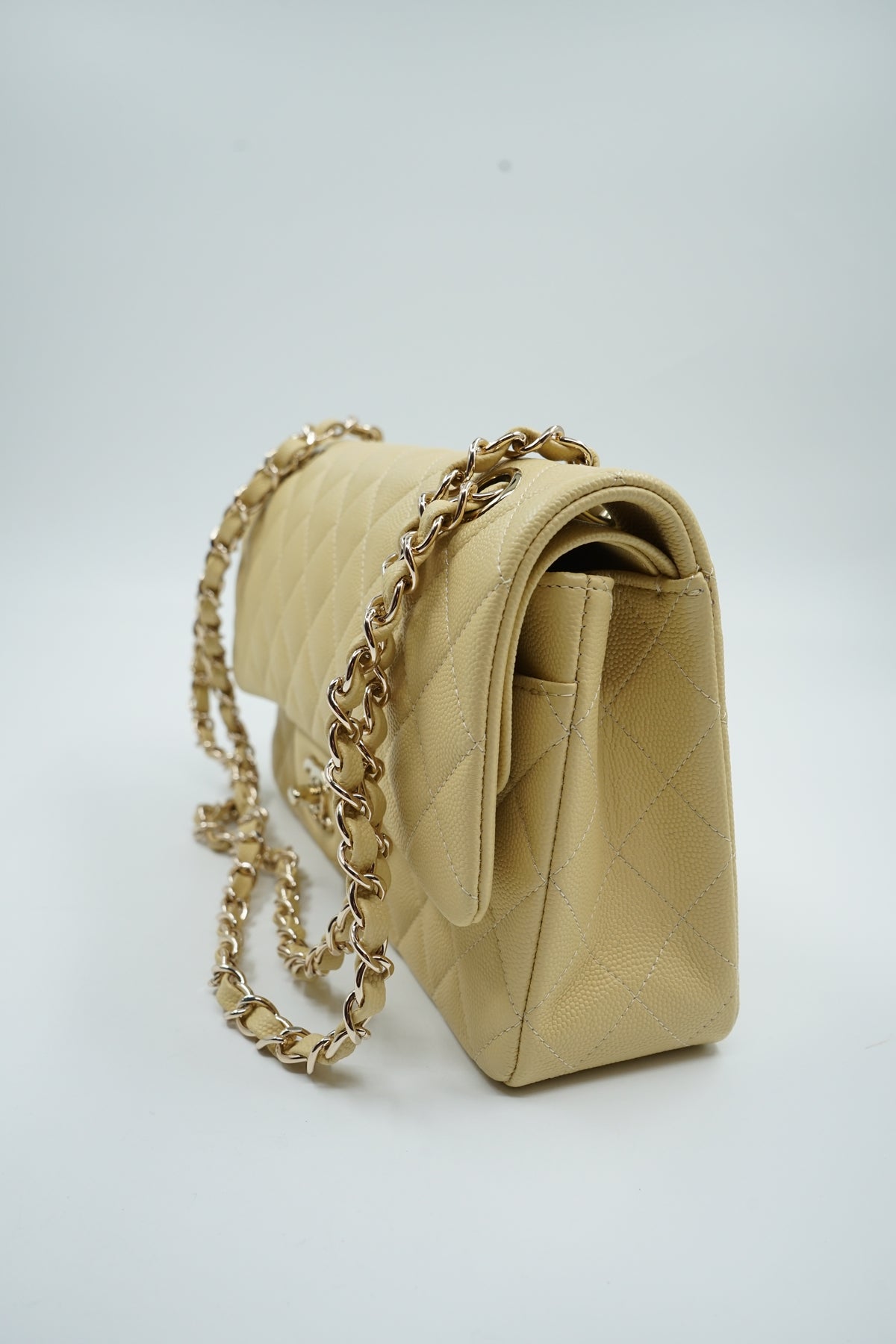 Chanel Butter Yellow Medium Caviar Double Flap Bag